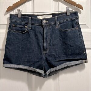 Abercrombie & Fitch Jean Shorts Dark Wash Rolled Cuff High Rise 30 / 10 Like New